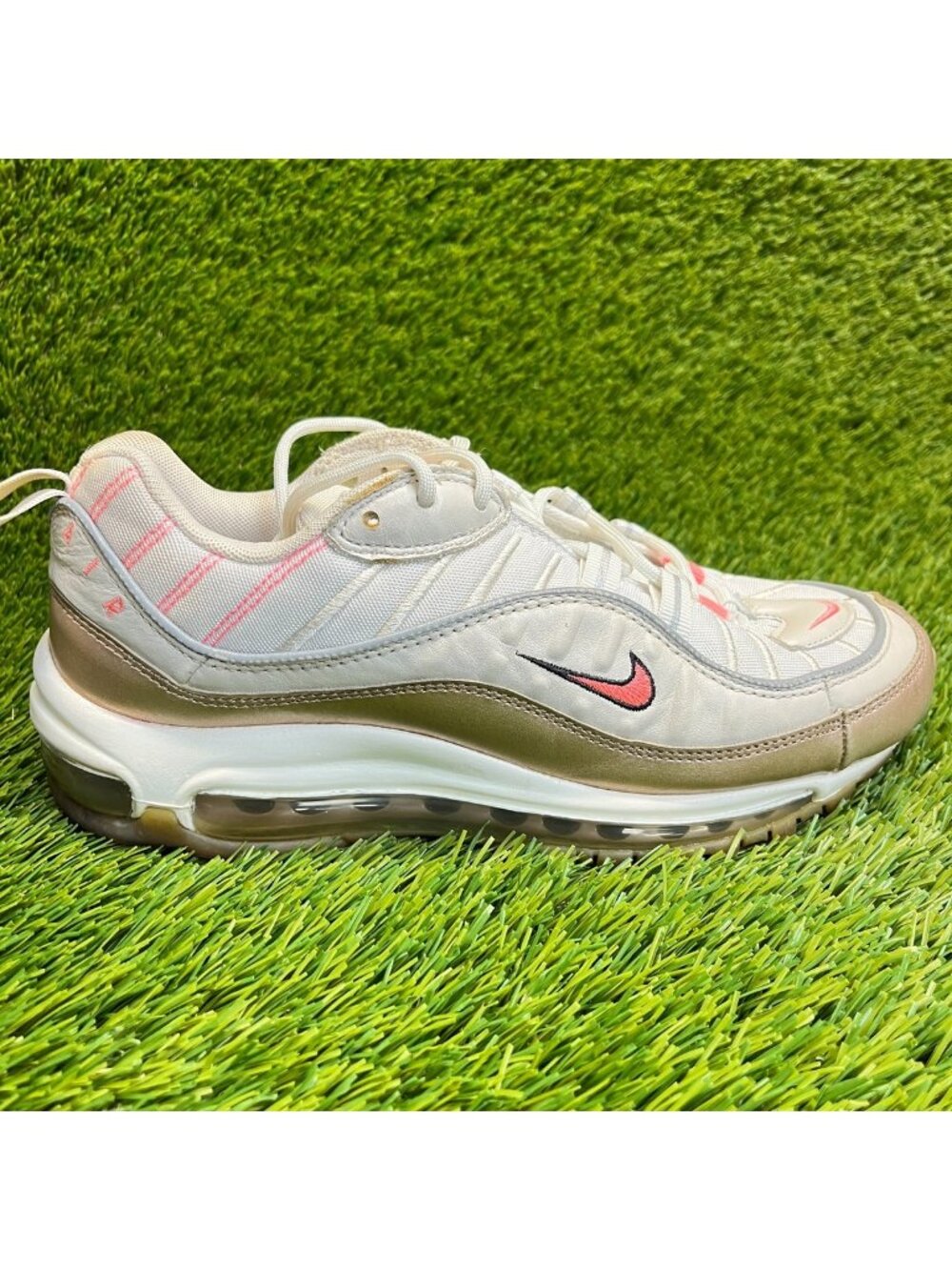 Nike Air Max 98 Orewood Brown Womens Size 8.5 White Running Shoes Sneakers